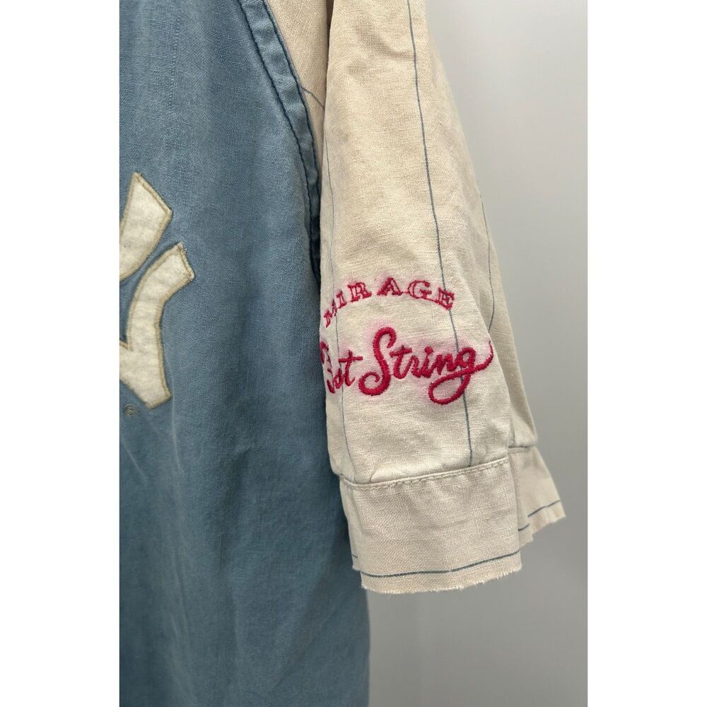 VTG NY Yankees 1961 Throwback Cooperstown Mirage Baseball Jersey Shirt XL Flawed - Picture 6 of 11